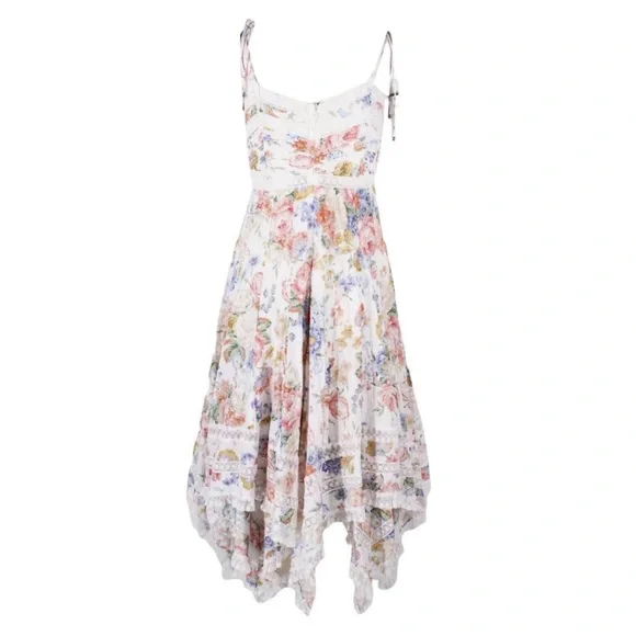 Zimmermann Bowtie Pintuck Scarf Dress Floral - Picture 2 of 5